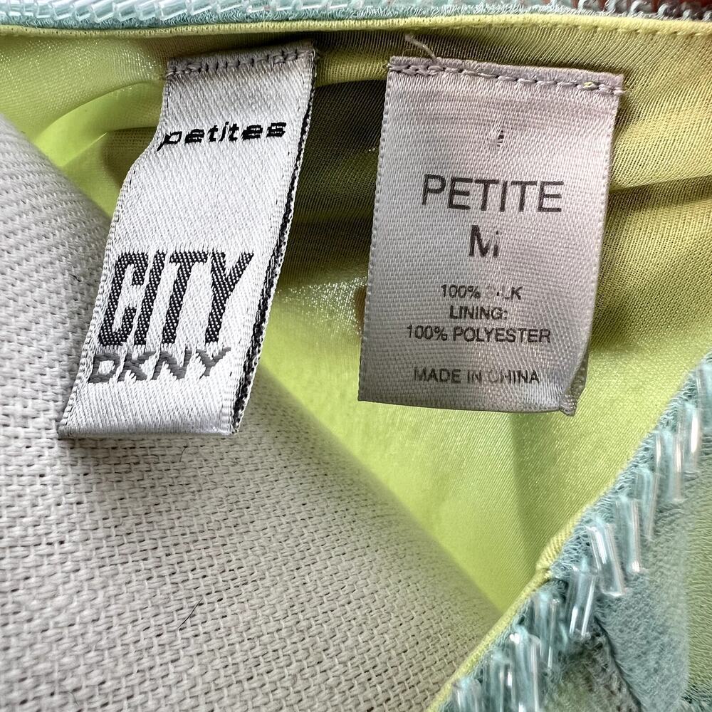 Vintage Y2K DKNY Top Mesh Green and Blue Size M - Picture 2 of 7